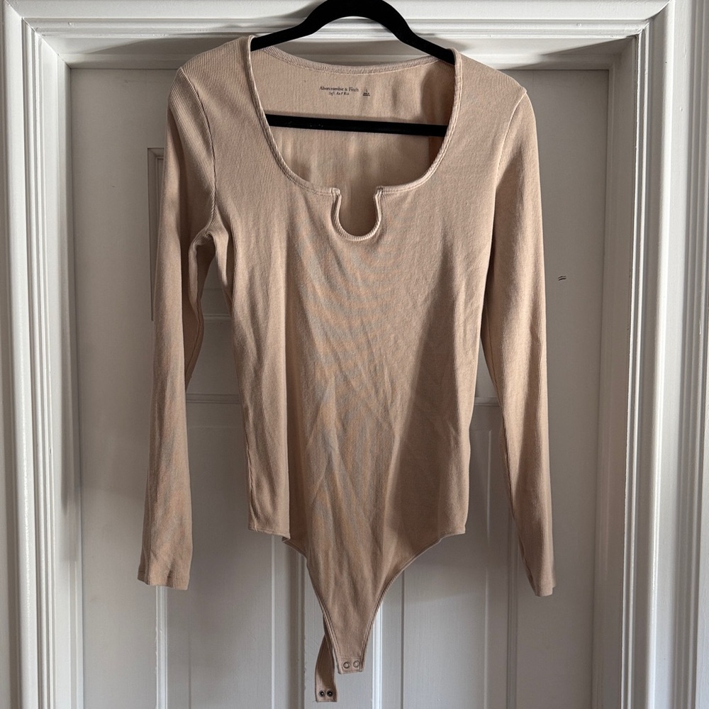 Abercrombie & Fitch Tan Long Sleeve Bodysuit